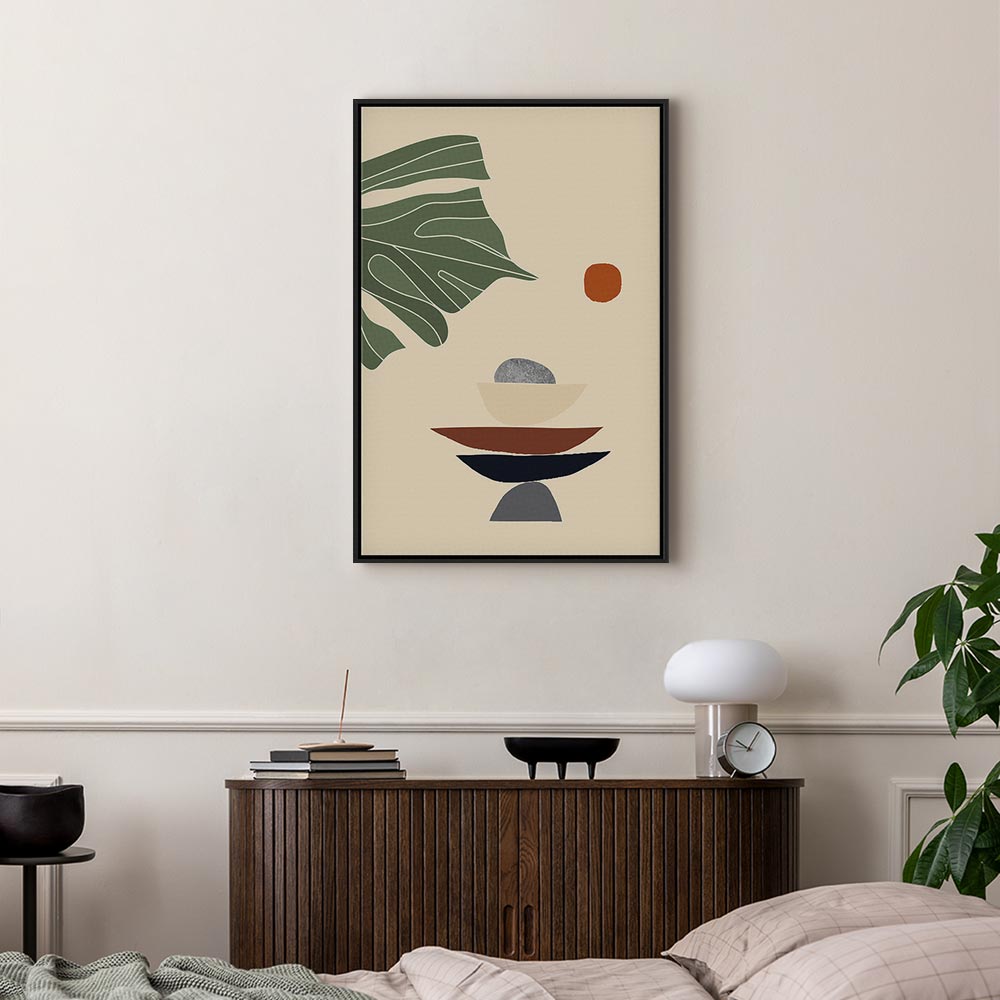 Sunny Terrace Plants Vertical Canvas Print