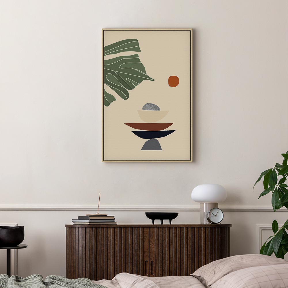 Sunny Terrace Plants Vertical Canvas Print