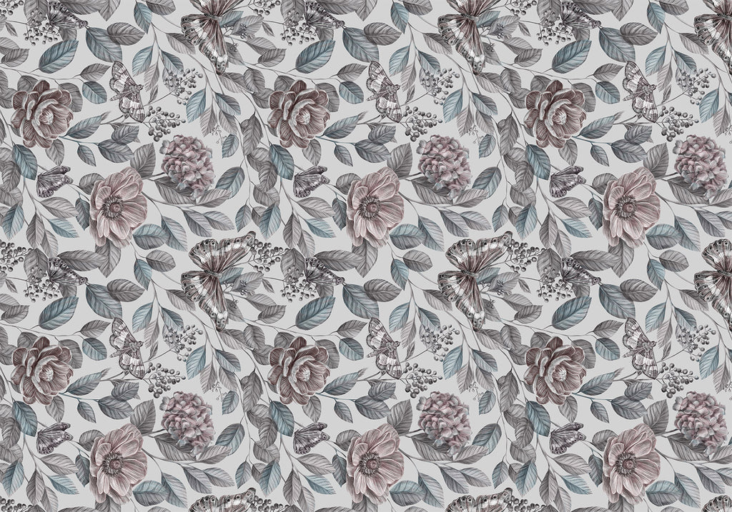 Wall Mural Rustic Mosaic - Flowers