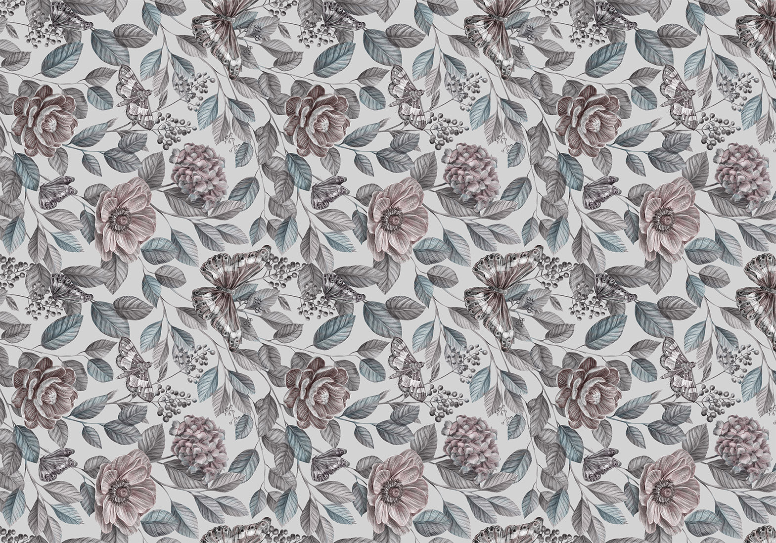 Wall Mural Rustic Mosaic - Flowers