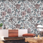 Wall Mural Rustic Mosaic - Flowers