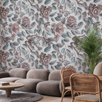 Wall Mural Rustic Mosaic - Flowers