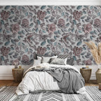 Rustic Floral Mosaic Wall Mural
