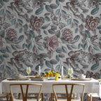 Wall Mural Rustic Mosaic - Flowers