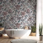 Rustic Floral Mosaic Wall Mural