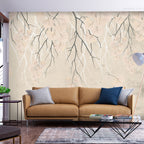 Wall mural Abstract falling leaves with branches