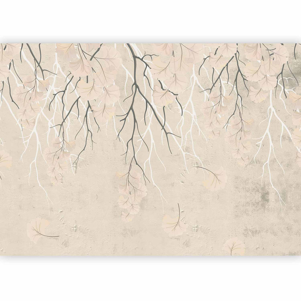 Wall mural Abstract falling leaves with branches