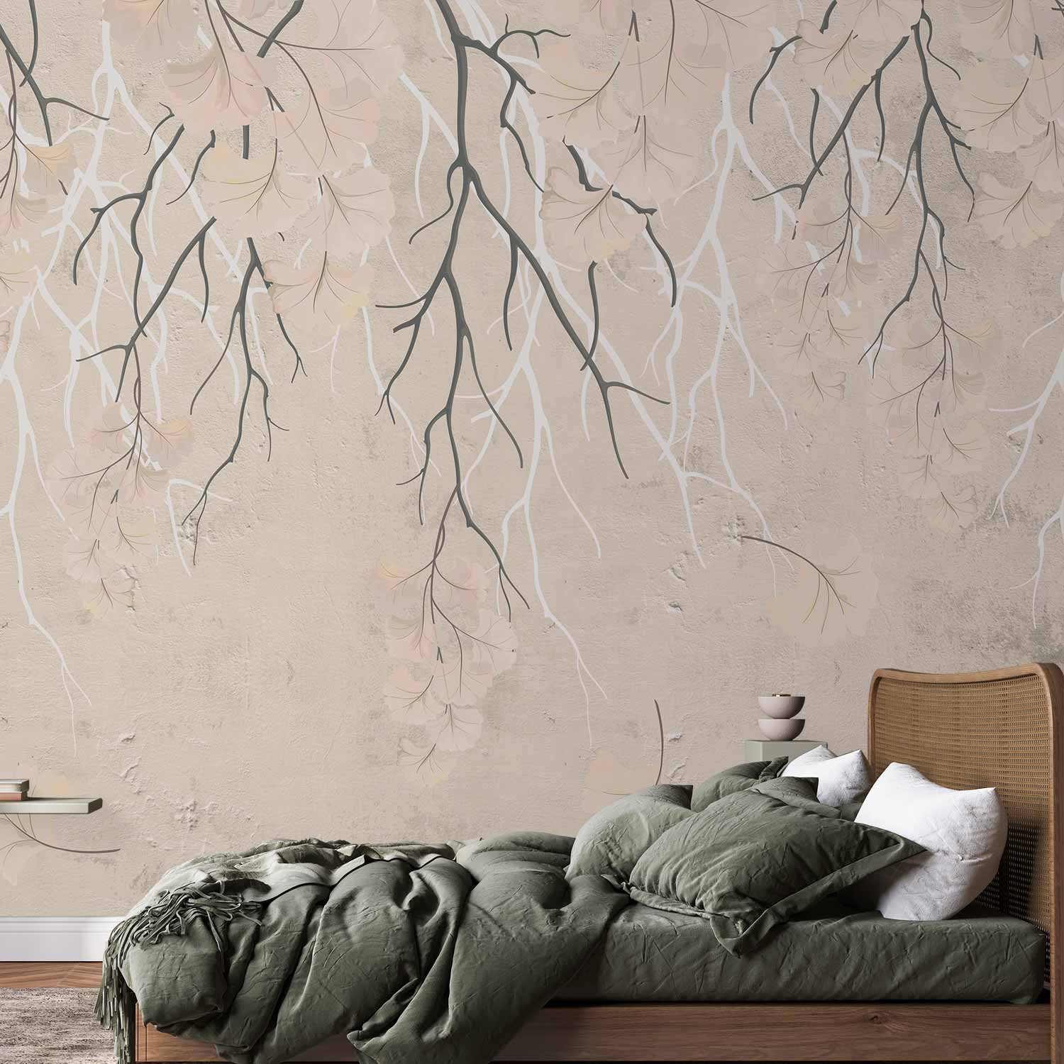 Abstract Falling Leaves Nature Wall Mural