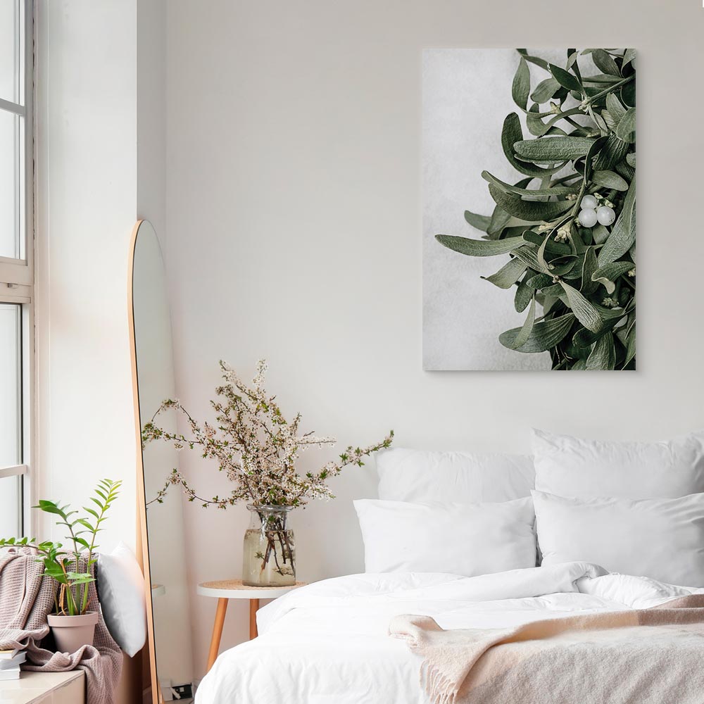 Christmas Mistletoe Botanical Canvas Print