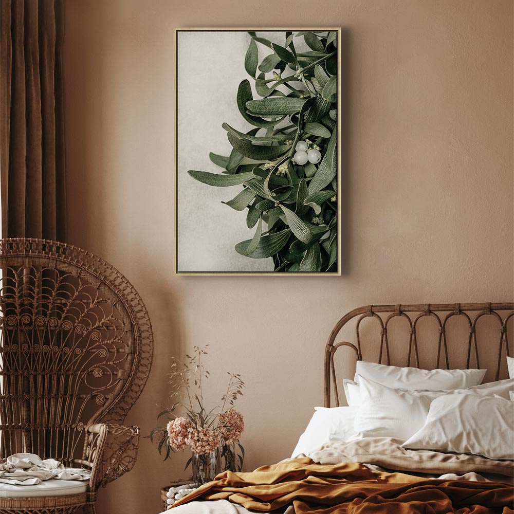 Christmas Mistletoe Botanical Canvas Print
