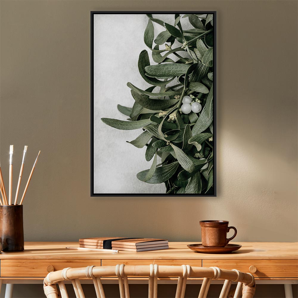 Christmas Mistletoe Botanical Canvas Print