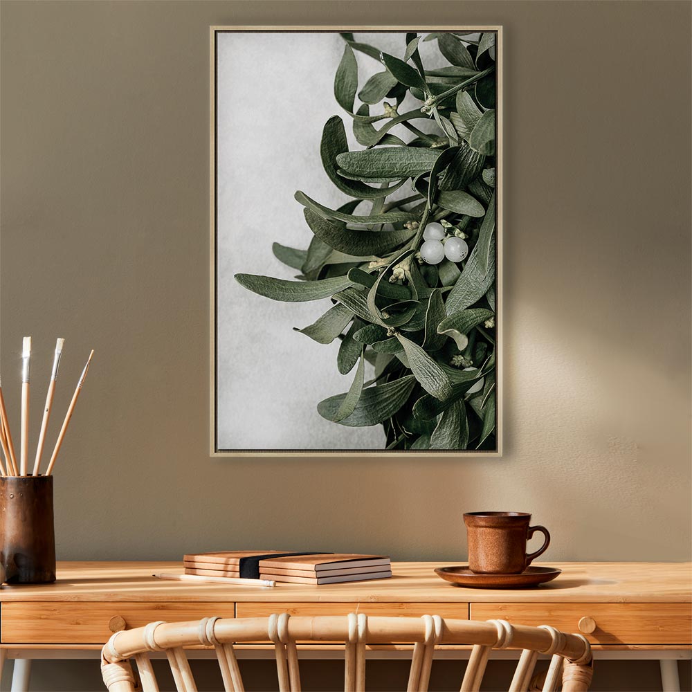 Christmas Mistletoe Botanical Canvas Print