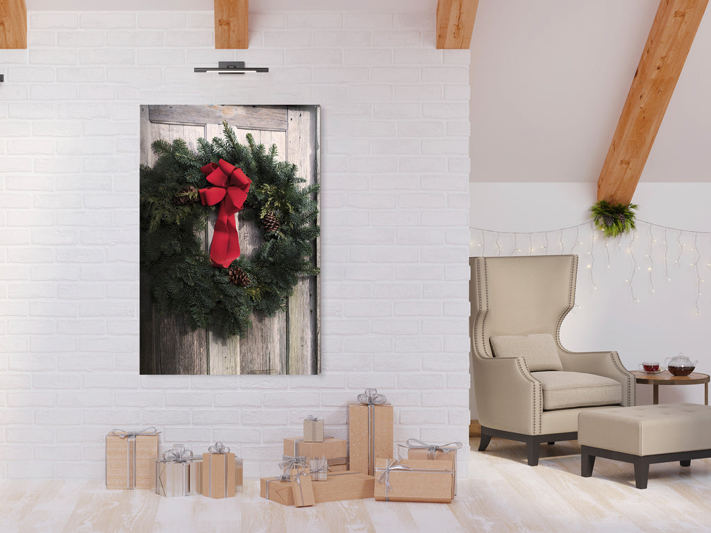 Leinwanddruck Weihnachtskranz (1-teilig) Vertikal