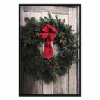 Christmas Wreath Floral Vertical Canvas Print