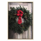 Christmas Wreath Floral Vertical Canvas Print