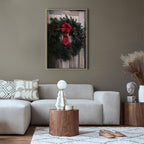 Christmas Wreath Floral Vertical Canvas Print