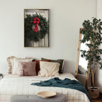 Christmas Wreath Floral Vertical Canvas Print