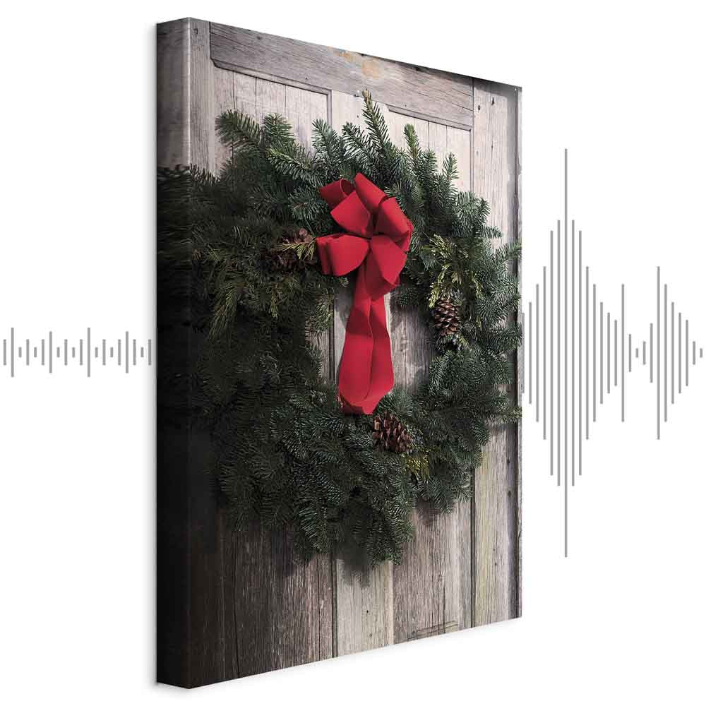 Christmas Wreath Floral Vertical Canvas Print