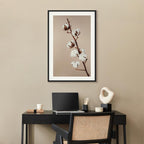Cotton Flower Botanical Vertical Canvas Print