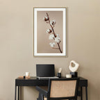 Cotton Flower Botanical Vertical Canvas Print