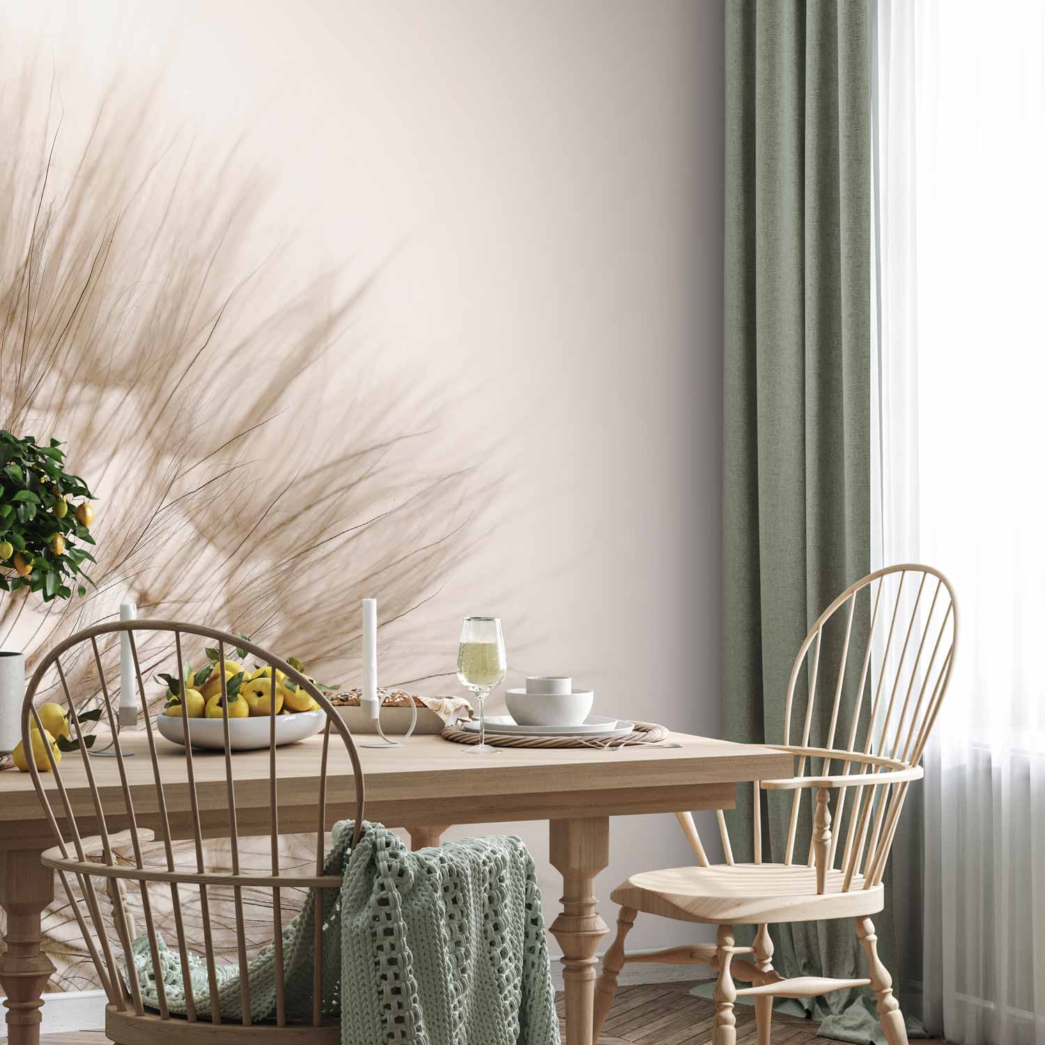 Sepia Blowfly Flower Close-Up Wall Mural