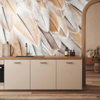 Wall Mural Close-Up of Bird Wings Beige Feathers