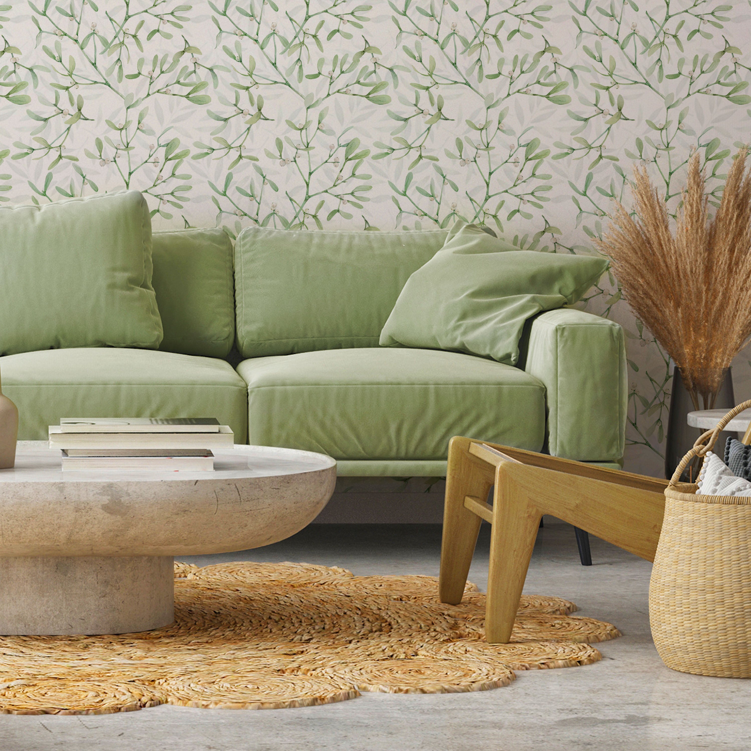 Wallpaper Leaves Under the Mistletoe