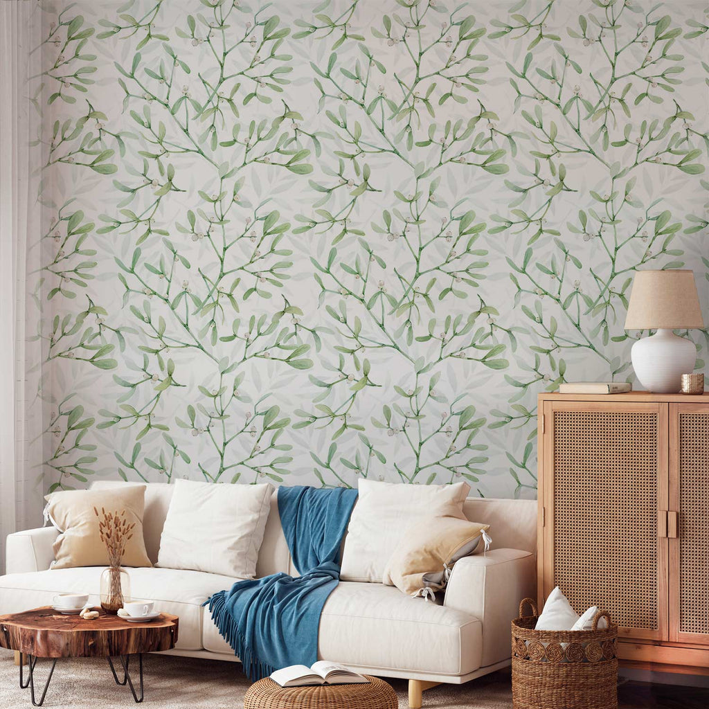 Wallpaper Leaves Under the Mistletoe