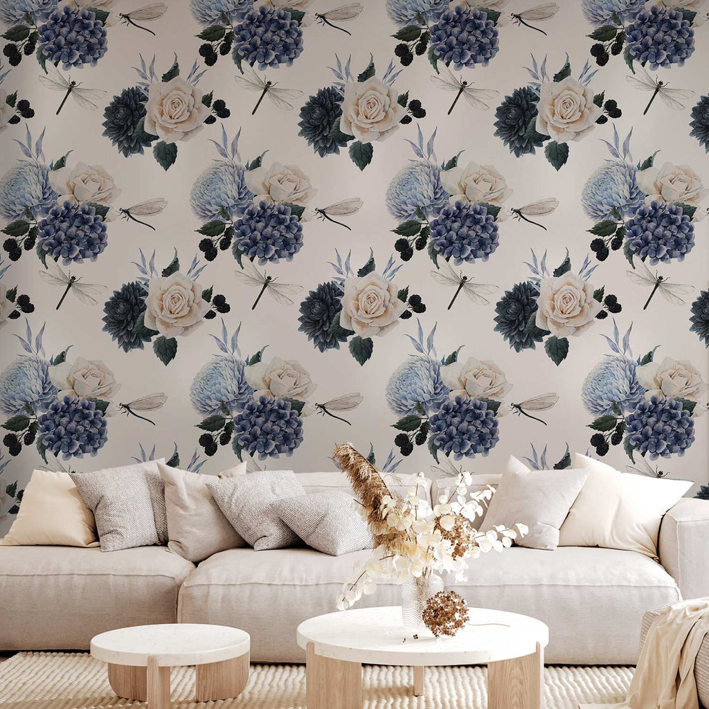 Wallpaper Roses and Hydrangeas