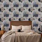 Roses and Hydrangeas Floral Wallpaper