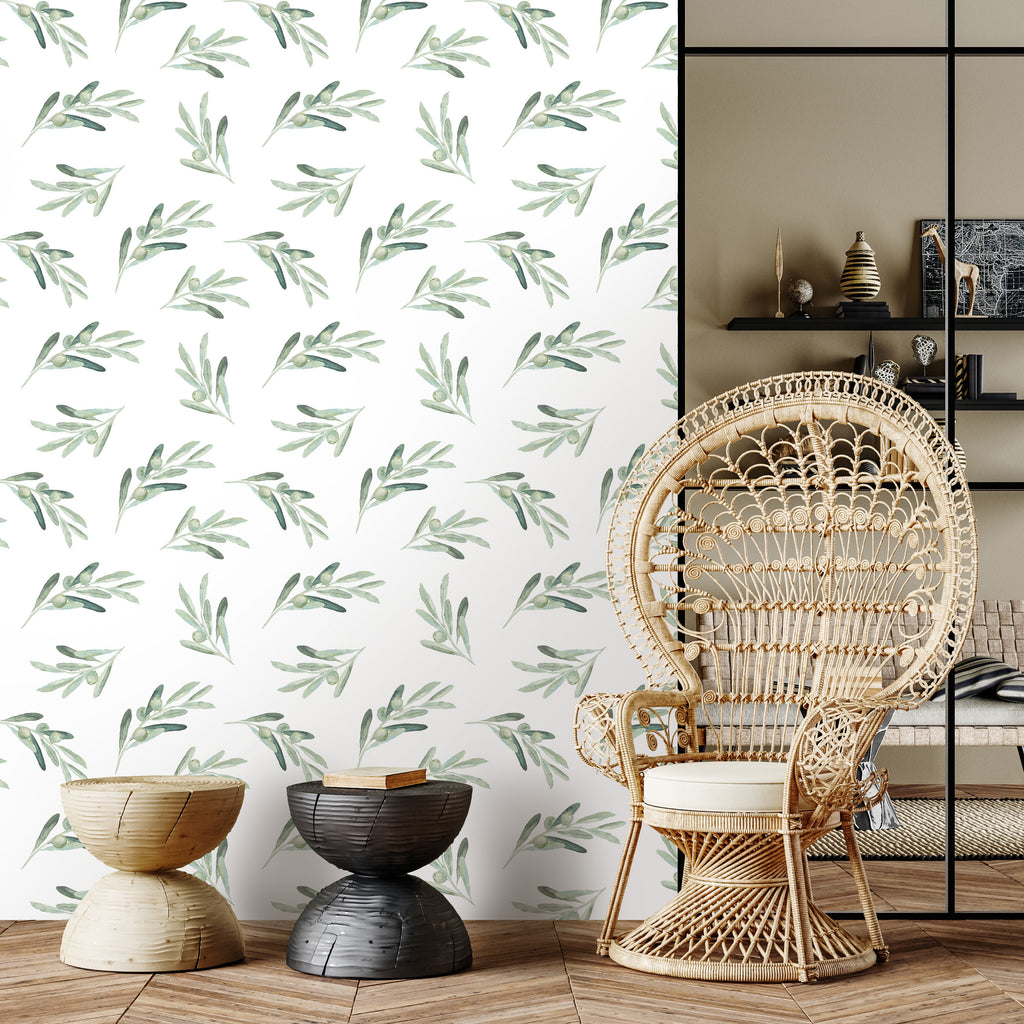 Olive Dance Leaves Wallpaper