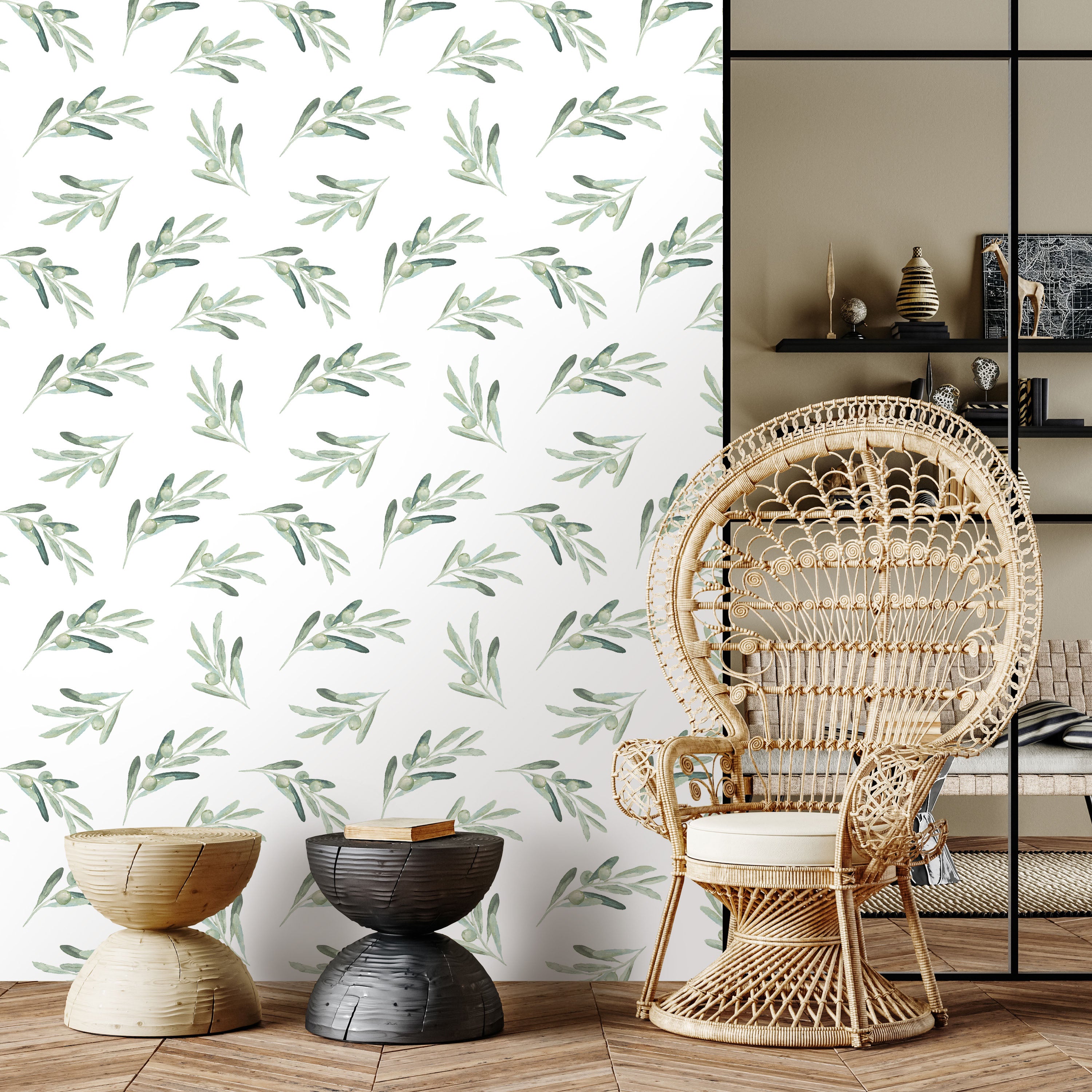 Olive Dance Leaves Wallpaper