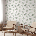 Olive Leaf Pattern Green Wallpaper