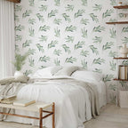 Olive Leaf Pattern Green Wallpaper