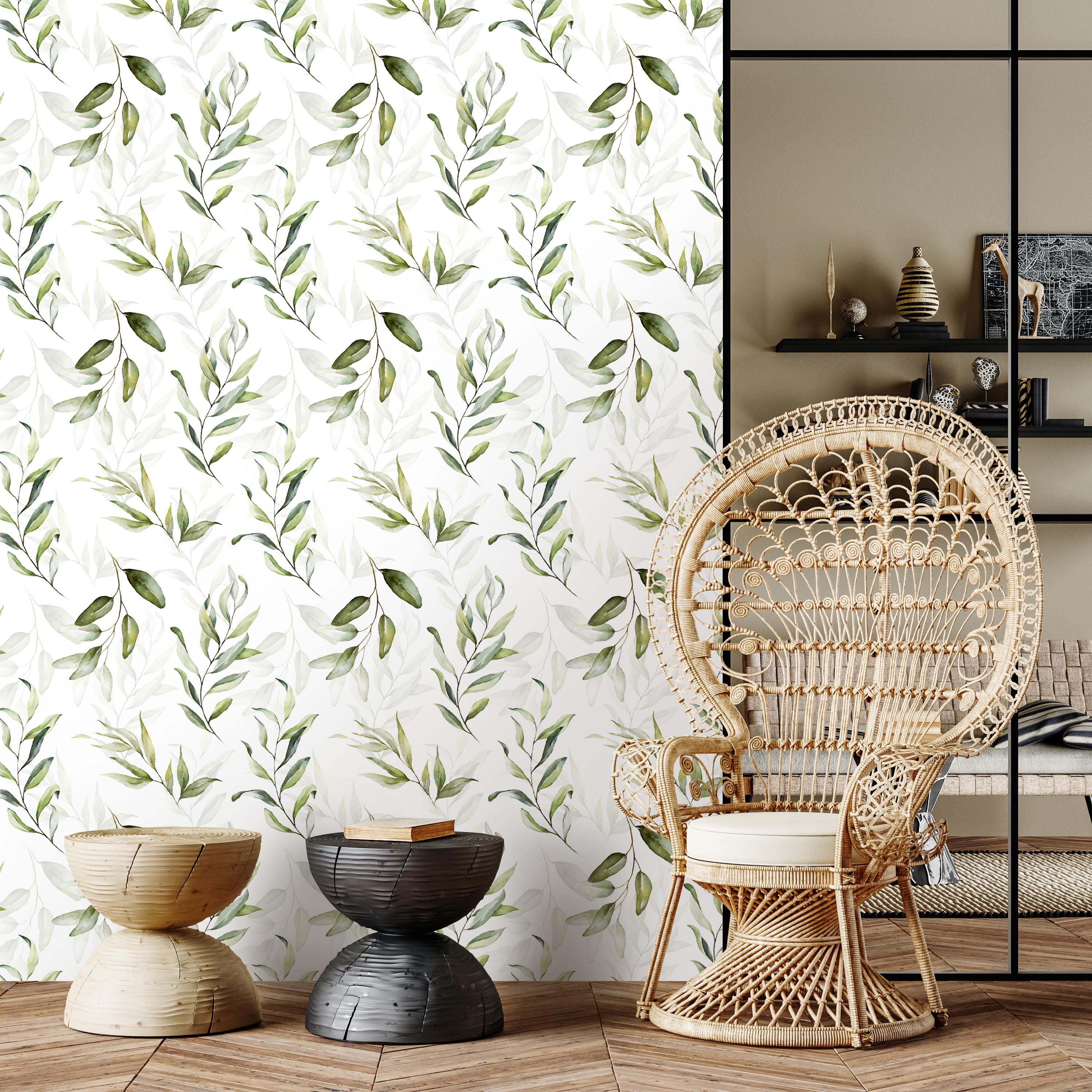 Wallpaper Natural Grace Leaves Design