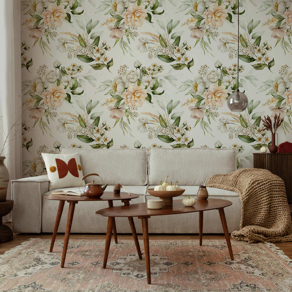 Wall Murals Flowers in the Clouds Wallpaper