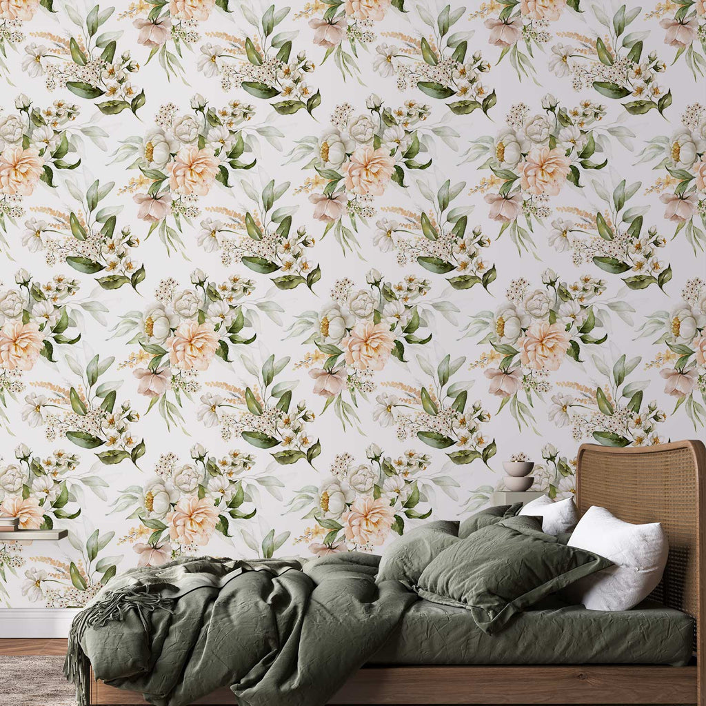 Cloudy Floral Sky Nature Wallpaper