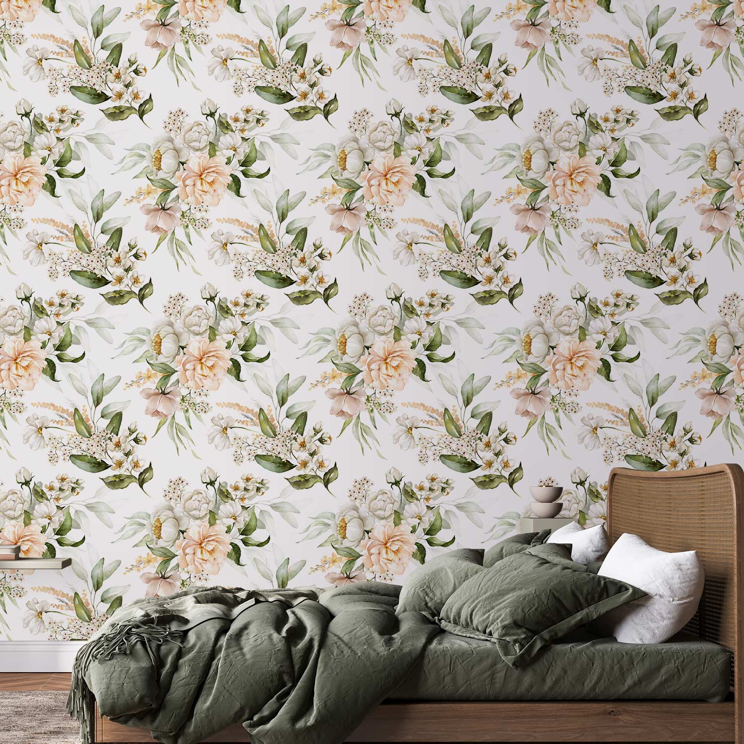 Cloudy Floral Sky Nature Wallpaper