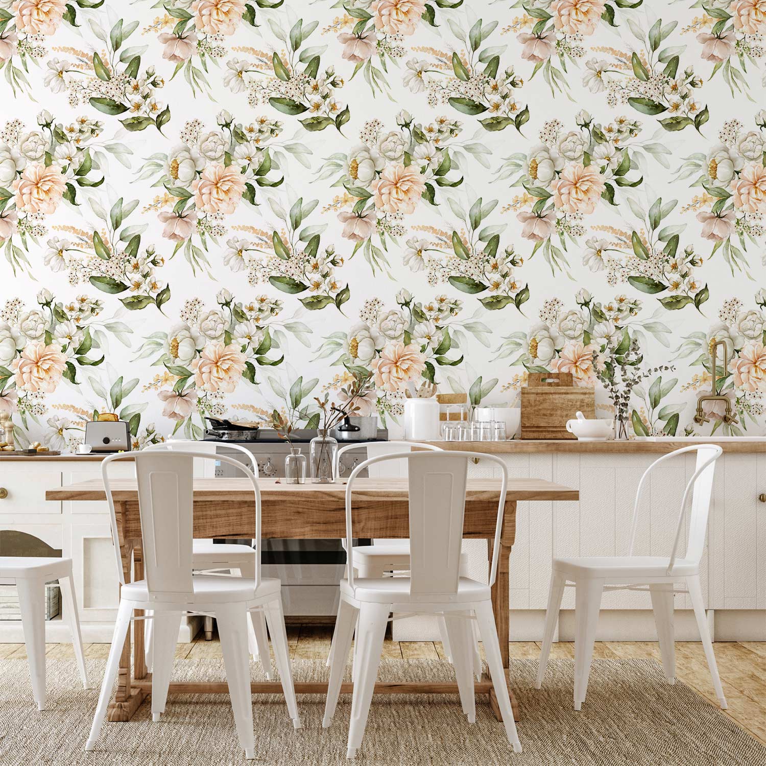 Cloudy Floral Sky Nature Wallpaper