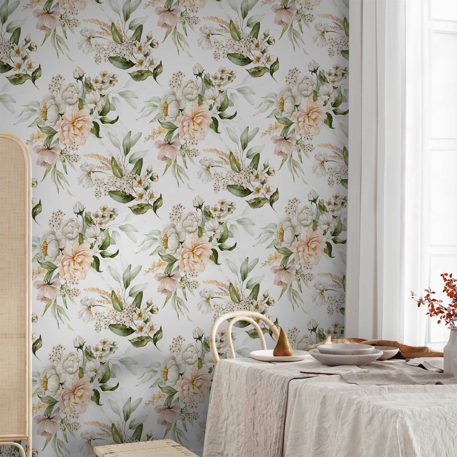 Cloudy Floral Sky Nature Wallpaper