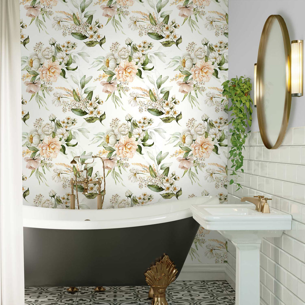 Cloudy Floral Sky Nature Wallpaper