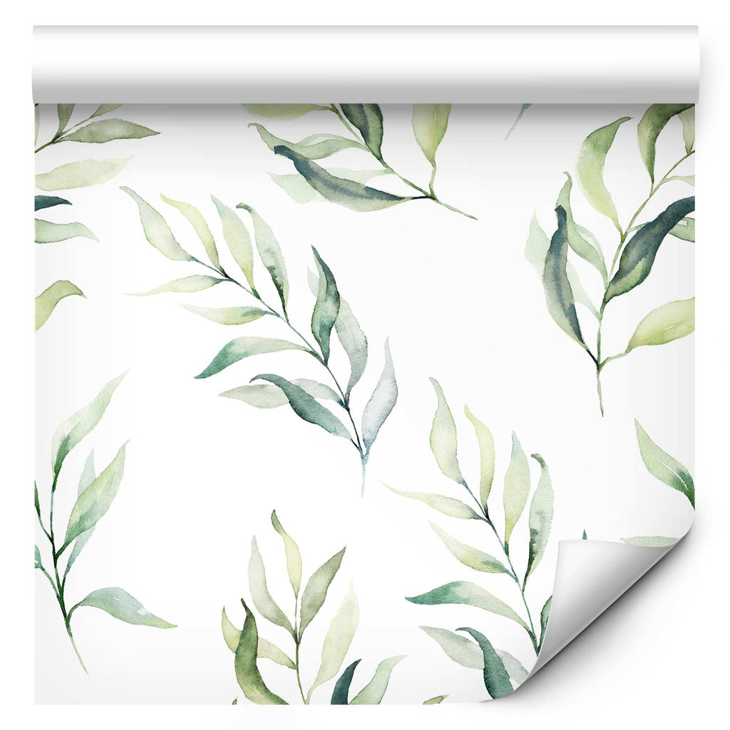 Wallpaper Leaves Dancing Green