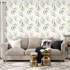 Wallpaper Leaves Dancing Green