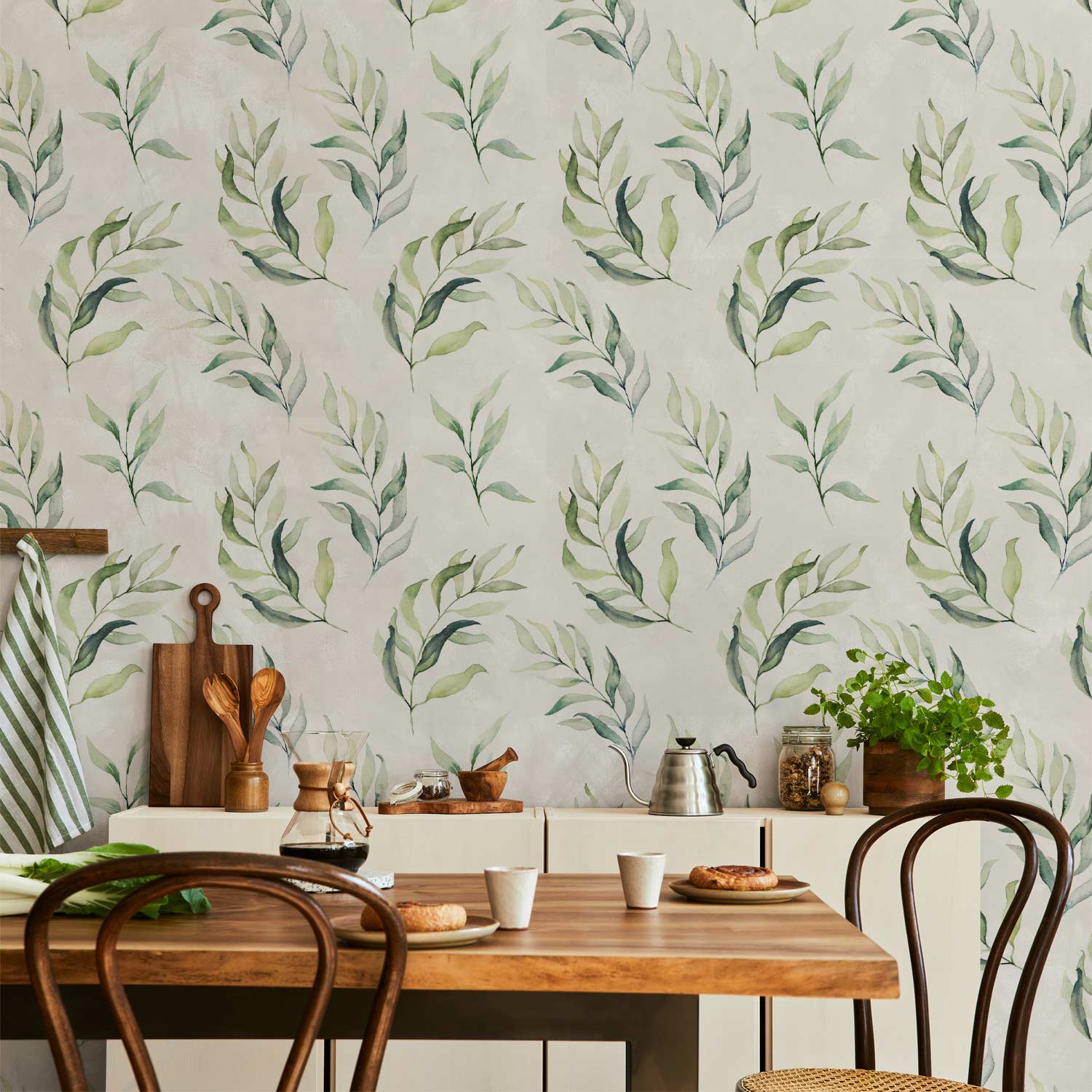 Dancing Green Leaves Nature Wallpaper