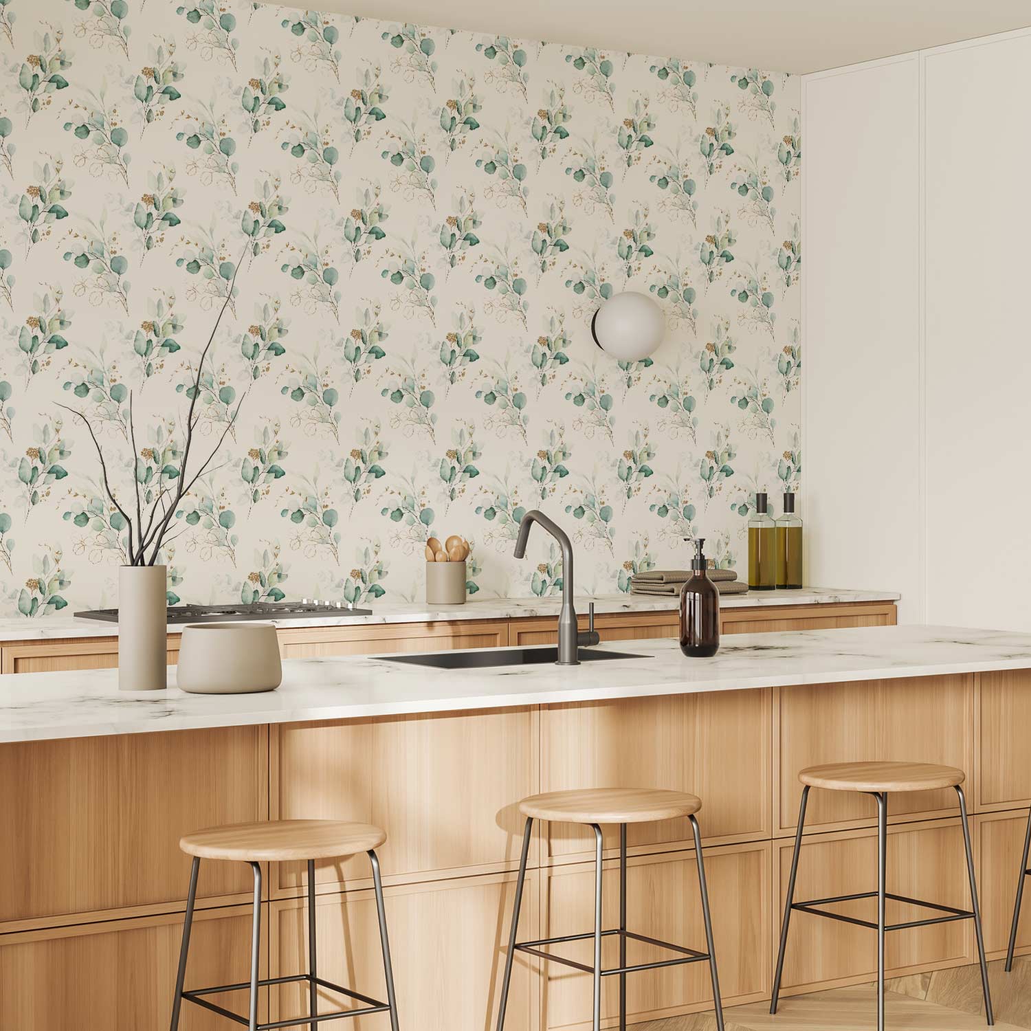 Green Floral Leaves Nature Wallpaper