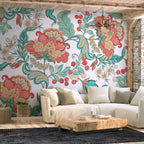 Wall Mural Ethnic Vegetation with Ornamented Flowers