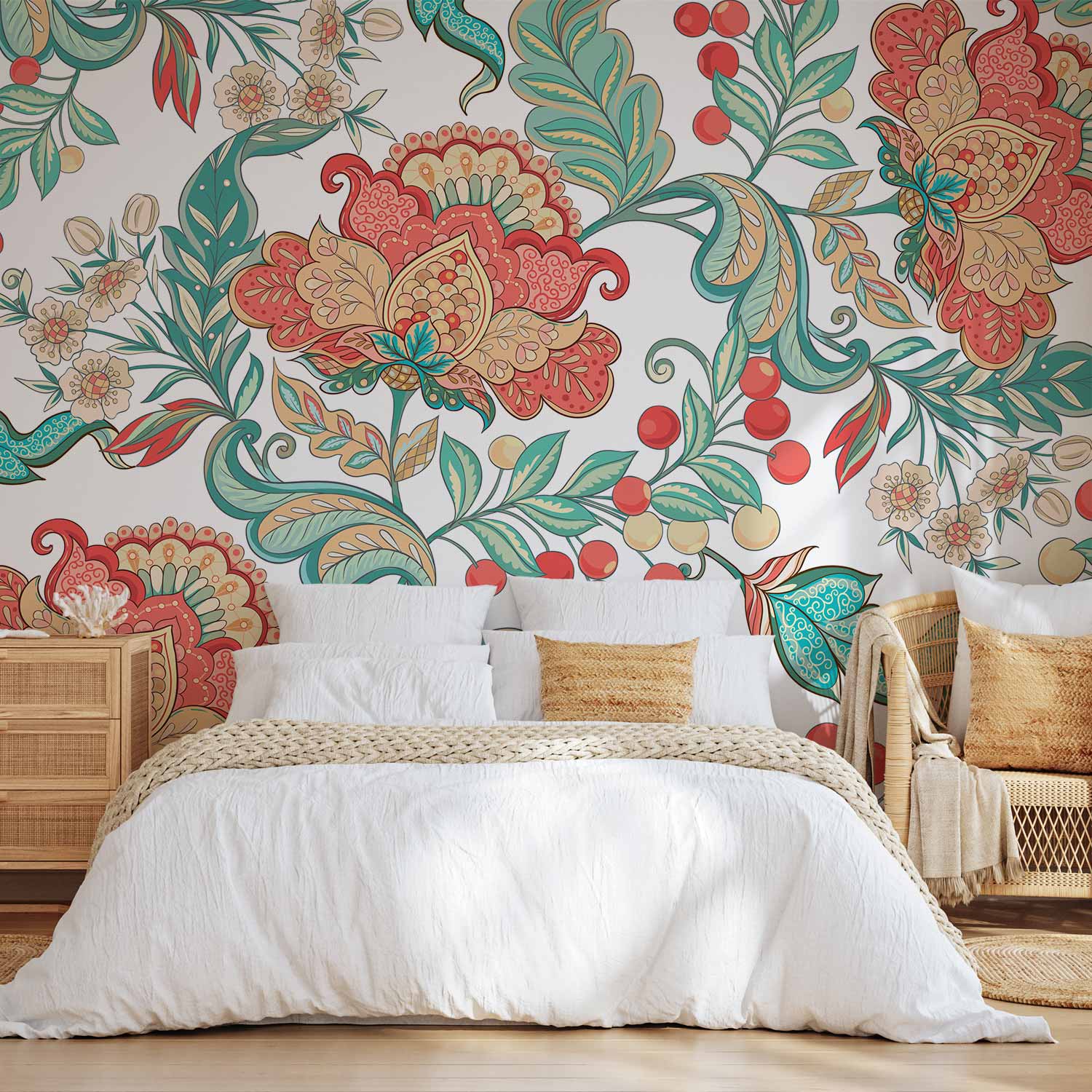 Ethnic Floral Vegetation Wall Mural