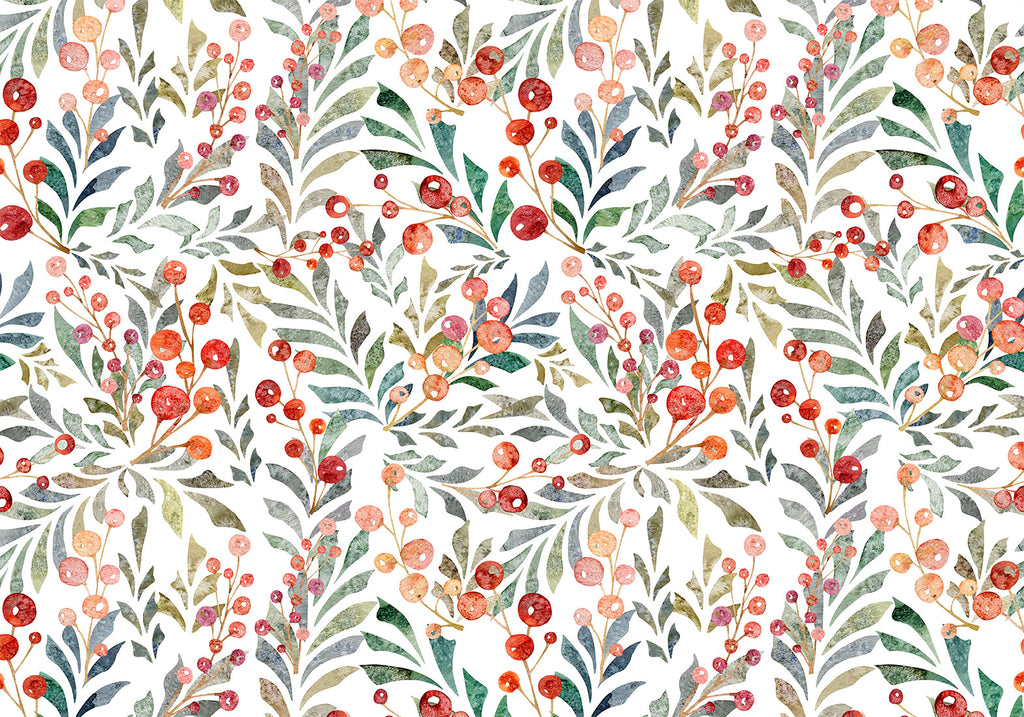 Wall Mural Leaves of Red Berries