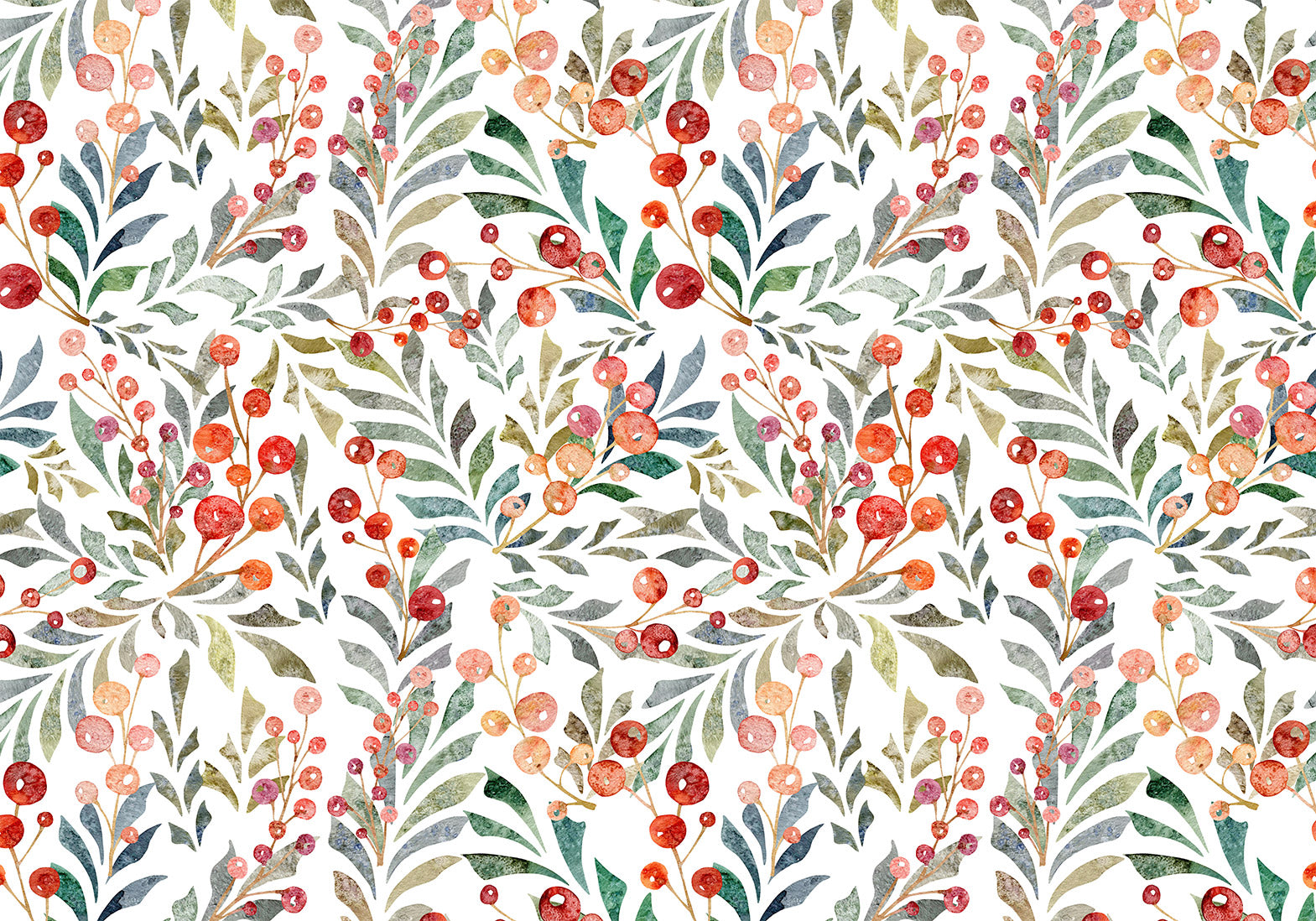 Wall Mural Leaves of Red Berries