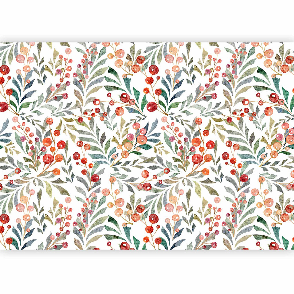 Wall Mural Leaves of Red Berries
